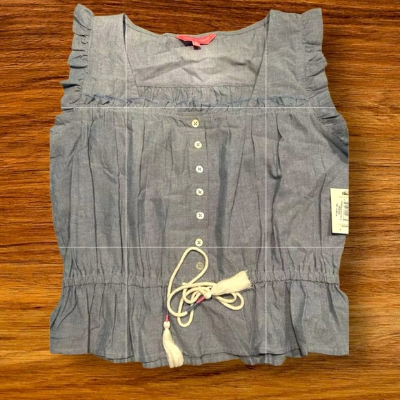 Simply Southern Sleeveless Chambray Shirt NWT SZ XL - Picture 9 of 9